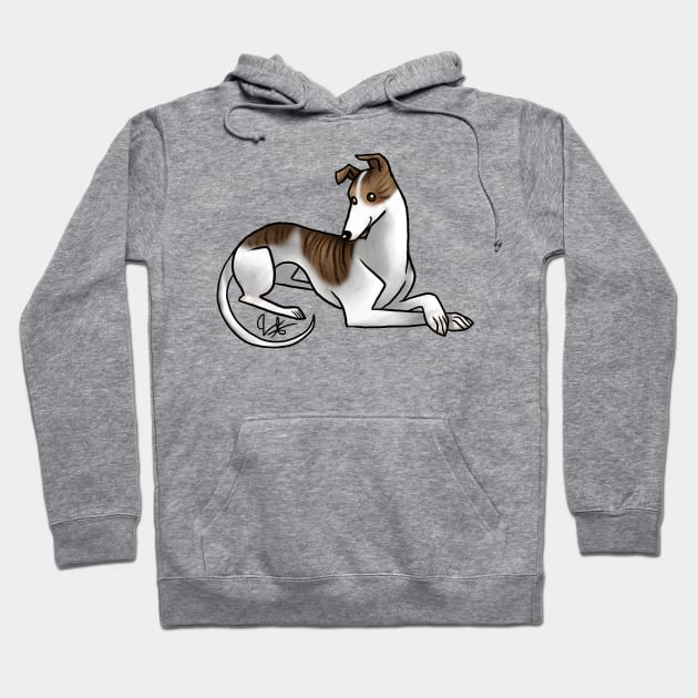 Dog - Greyhound - White and Brindle Hoodie by Jen's Dogs Custom Gifts and Designs